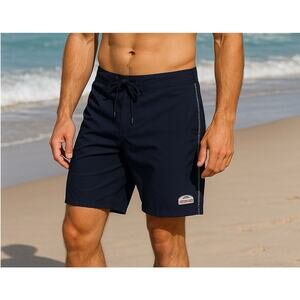 Dark Seas Fairbanks Boardshorts Men’s 30 Black 18” Slake Fit Swim Trunks NWT